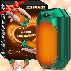 2 Pack Hand Warmers Rechargeable, Electric Hand Warmer Reusable, USB Handwarmers,Outdoor/Indoor/Golf/Camping/Hunting/Pain Relief/Watch Football/Baseball/Warm Gifts for Men Women Kid Birthday Christmas